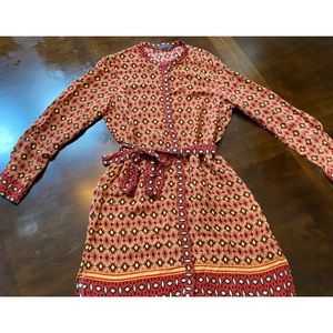 ZARA BELTED PRINTED DRESS-  Fits M/L